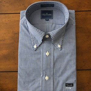 NWT! Men's Faconnable Gingham-Check Cotton Shirt